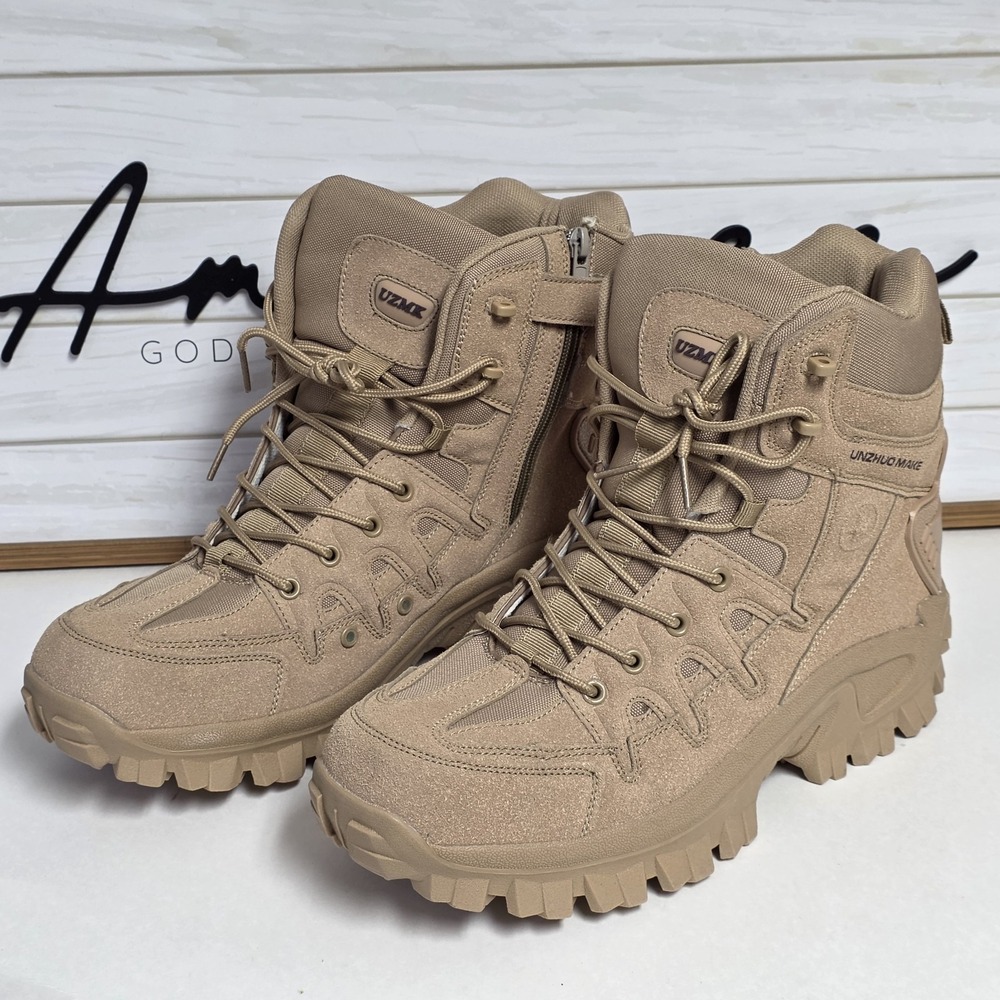 Unzhuo Make 5.11 Tactical Boots Mens 12 Beige Leather Lace Up Ankle Outdoor 46 - Picture 3 of 16